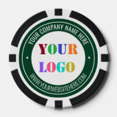 Aangepaste Bedrijf Logo en Tekst Poker Chips Sjabl (Voorkant)