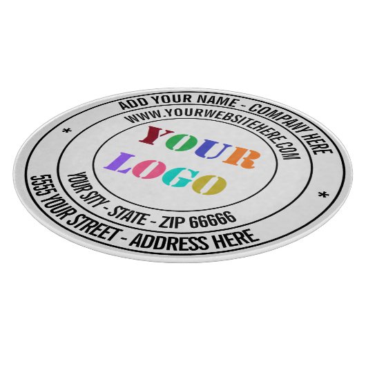 Aangepaste Bedrijf Logo en Tekst Snijplank (Hoek)