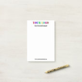 Aangepaste bedrijf Logo en tekst uw bedrijf Post-it® Notes (Op bureau)