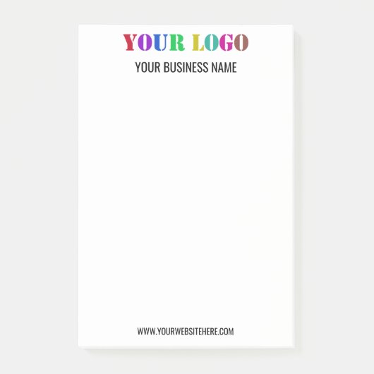 Aangepaste bedrijf Logo en tekst uw bedrijf Post-it® Notes (Voorkant)