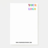 Aangepaste Bedrijf Logo en Tekst Website Post het  Post-it® Notes (Voorkant)
