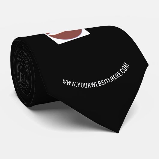 Aangepaste Bedrijf Logo en Tekst Zakelijk Stropdas (Opgerold)