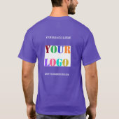 Aangepaste Bedrijf Logo en Tekst Zakelijk T-shirt (Achterkant)