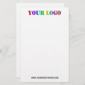 Aangepaste Bedrijf Logo en Tekst Zakelijke briefpa Briefpapier (Voorkant / Achterkant)