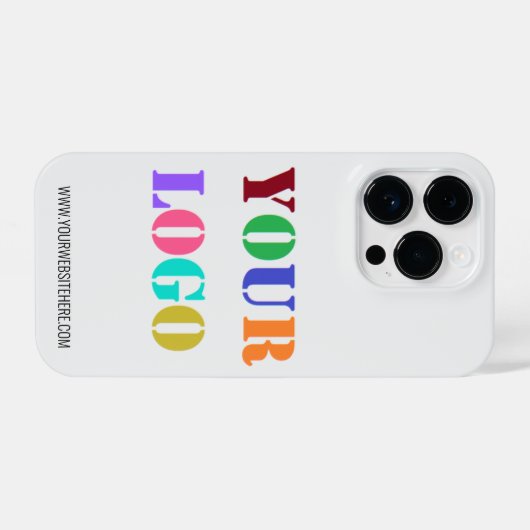 Aangepaste Bedrijf Logo en Tekst Zakelijke iPhone Hoesje (Achterkant horizontaal)