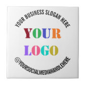 Aangepaste Bedrijf Logo en Tekst Zakelijke Keramis Tegeltje (Voorkant)