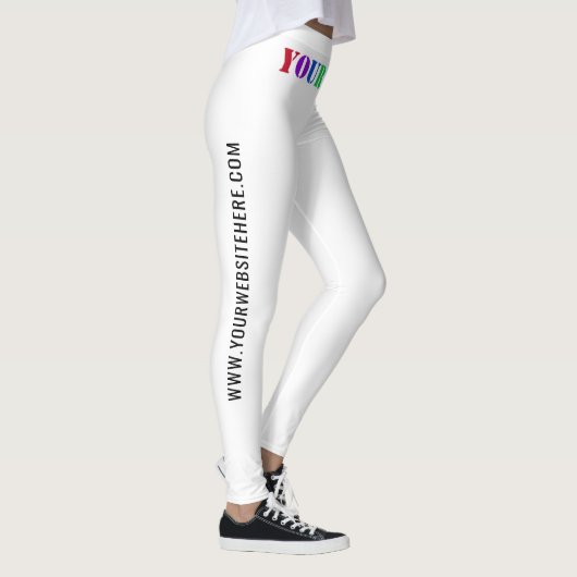 Aangepaste Bedrijf Logo en Tekst Zakelijke Legging (Rechts)