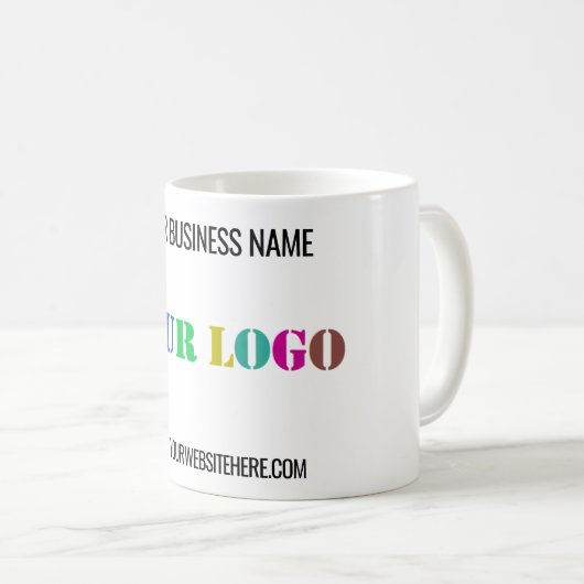 Aangepaste Bedrijf Logo en Tekst Zakelijke Mok (Voorkant rechts)