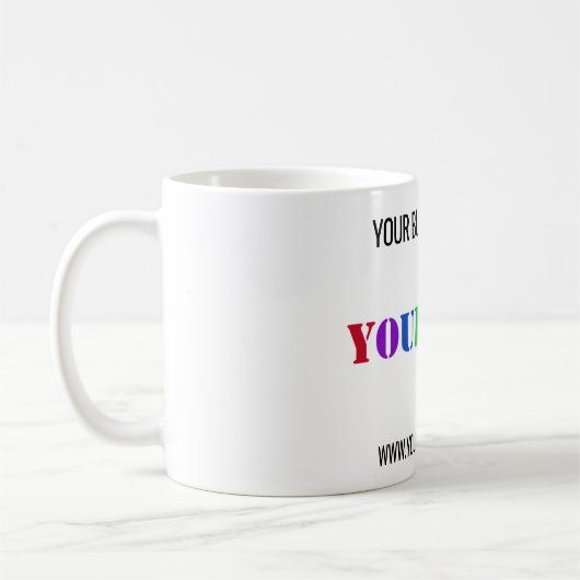 Aangepaste Bedrijf Logo en Tekst Zakelijke Mok (Links)