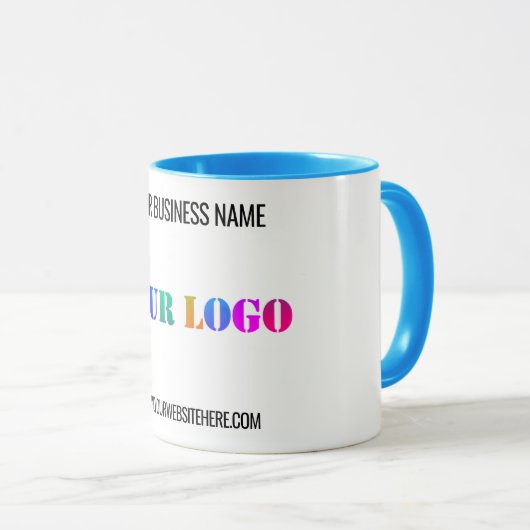 Aangepaste Bedrijf Logo en Tekst Zakelijke Mok Sja (Voorkant rechts)