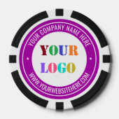 Aangepaste Bedrijf Logo en Tekst Zakelijke Poker C Chips (Voorkant)