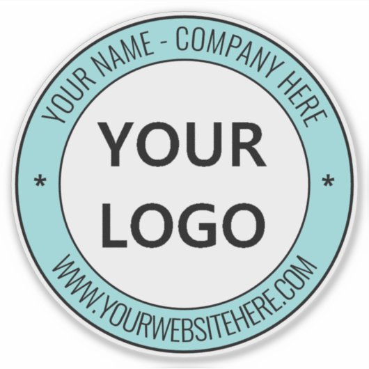 Aangepaste Bedrijf Logo en Tekst Zakelijke Sticker (Voorkant)