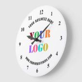 Aangepaste Bedrijf Logo en Tekst Zakelijke Wandklo Grote Klok (Hoek)