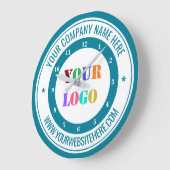 Aangepaste Bedrijf Logo en Tekstklok - Kies Kleur Grote Klok (Hoek)