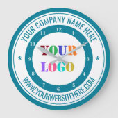 Aangepaste Bedrijf Logo en Tekstklok - Kies Kleur Grote Klok (Voorkant)