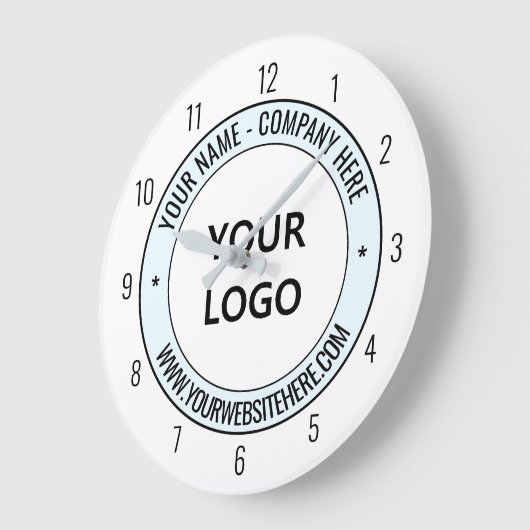Aangepaste Bedrijf Logo en Tekstklok - Kies kleure Grote Klok (Hoek)
