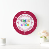 Aangepaste Bedrijf Logo en Tekstklok - Kies kleure Grote Klok (Huis)