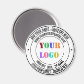 Aangepaste Bedrijf Logo en Tekstmagneet Sjabloon Magneet (Voorkant / Achterkant)