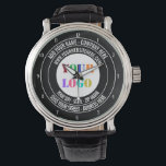 Aangepaste Bedrijf Logo en Tekstwacht sjabloon Horloge<br><div class="desc">Aangepaste kleuren en lettertypen - Ontwerp uw eigen gepersonaliseerde horloge met bedrijfs-Logo en naamadres Website of Aangepaste tekst Promotionele zakelijke of persoonlijke horloges Gift - Uw Logo toevoegen - Afbeelding - Foto of QR-code / Naam - Bedrijf / Adres / Website of E-mail - Telefoon of sociale media / Meer...</div>