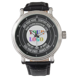 Aangepaste Bedrijf Logo en Tekstwacht sjabloon Horloge