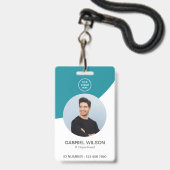 Aangepaste Bedrijf Logo Foto Medewerker ID Badge (Voorzijde met lanyard)