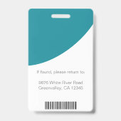 Aangepaste Bedrijf Logo Foto Medewerker ID Badge (Achterkant)