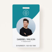 Aangepaste Bedrijf Logo Foto Medewerker ID Badge (Voorkant)