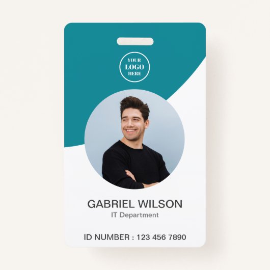 Aangepaste Bedrijf Logo Foto Medewerker ID Badge (Voorkant)