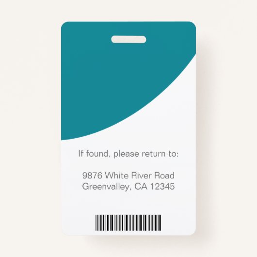 Aangepaste Bedrijf Logo Foto Medewerker ID Badge (Achterkant)