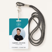Aangepaste Bedrijf Logo Foto Medewerker ID Badge (Voorkant met draagriem)