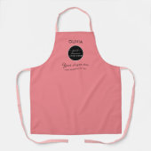 Aangepaste Bedrijf Logo gepersonaliseerde zwarte A Schort (Voorkant)