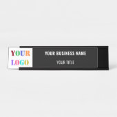 Aangepaste Bedrijf Logo Info Naam Bedrijfsnaam Bor Bureau Naambordje (Voorkant)