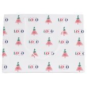 Aangepaste Bedrijf Logo & Kerstboom Groot Cadeauzakje (Voorkant)