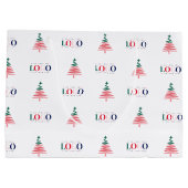 Aangepaste Bedrijf Logo & Kerstboom Groot Cadeauzakje (Achterkant)