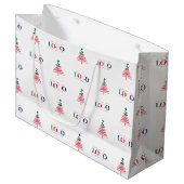 Aangepaste Bedrijf Logo & Kerstboom Groot Cadeauzakje (Voorkant Gekanteld)