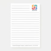Aangepaste Bedrijf Logo Lined Business Post-it® Notes (Voorkant)