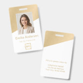 Aangepaste Bedrijf Logo Medewerker Foto Geborsteld Badge (Voor- en achterkant)