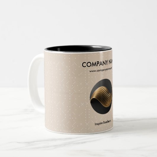 Aangepaste Bedrijf Logo Mok - Gepersonaliseerde Be (Voorkant links)