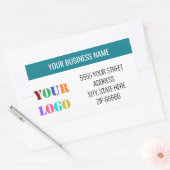 Aangepaste bedrijf logo naam adres labels sjabloon (Envelop)