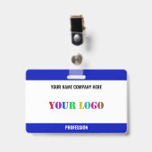 Aangepaste Bedrijf Logo Naam Bedrijfsbadge Sjabloo Badge (Voorzijde met clip)