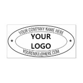 Aangepaste Bedrijf Logo Naam E-mail Ovaal Rubber S Rubberstempel (Afrduk)
