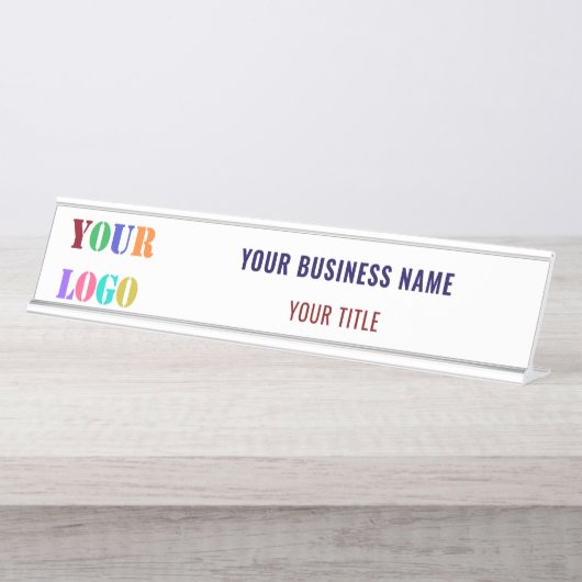 Aangepaste Bedrijf Logo Naam Gepersonaliseerde Bed Bureau Naambordje (Voorkant)