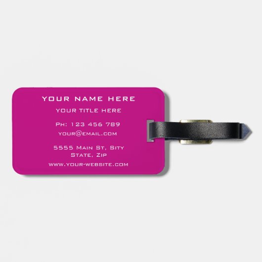 Aangepaste Bedrijf Logo Naam Tekst Info Bagagelabe Bagagelabel (Achterkant horizontaal)