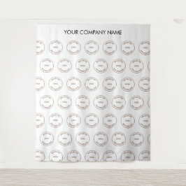 Aangepaste Bedrijf Logo Naam Witte Foto Achtergron Wandkleed