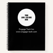 Aangepaste Bedrijf Logo Naam Zwart Modern Minimali Notitieboek (Voorkant)