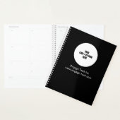Aangepaste Bedrijf Logo Naam Zwart Modern Minimali Planner (Display)