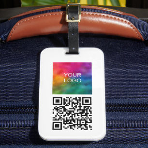 Aangepaste Bedrijf Logo QR Code Naam Tekst Scan Me Bagagelabel