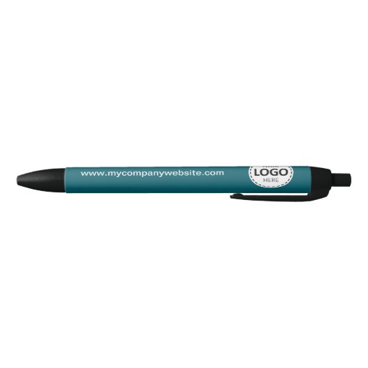 Aangepaste Bedrijf Logo & Tekst Blauwgroen Blauwe Inkt Pen (Bodem)