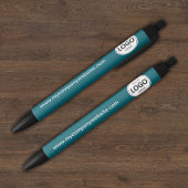 Aangepaste Bedrijf Logo & Tekst Blauwgroen Blauwe Inkt Pen
