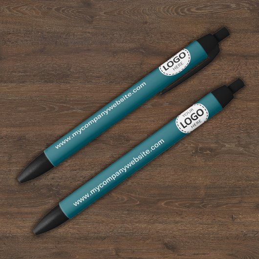 Aangepaste Bedrijf Logo & Tekst Blauwgroen Blauwe Inkt Pen